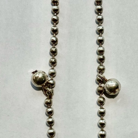 Sterling silver ankle bracelet adjustable gypsy ball chain - Picture 2 of 6